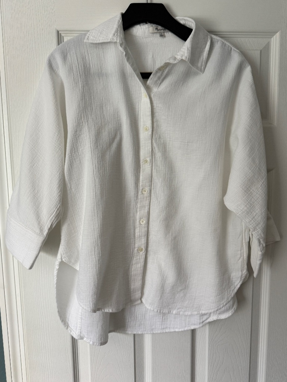 Madewell cotton 3/4 sleeve button down, like new